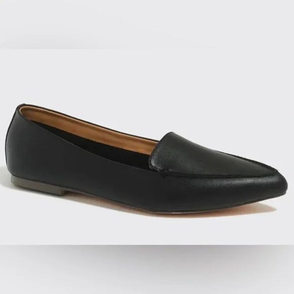 J Crew Black Edie Leather Loafers Women 7 Flats Corporate Girly Preppy Classic